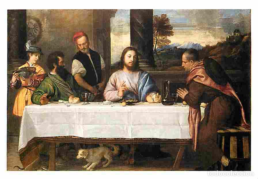 Postales: Art - Peinture Religieuse - Titien - Les P&eacute;lerins d'Emmaus - Mus&eacute;e du Louvre - Carte Neuve - CPM - V