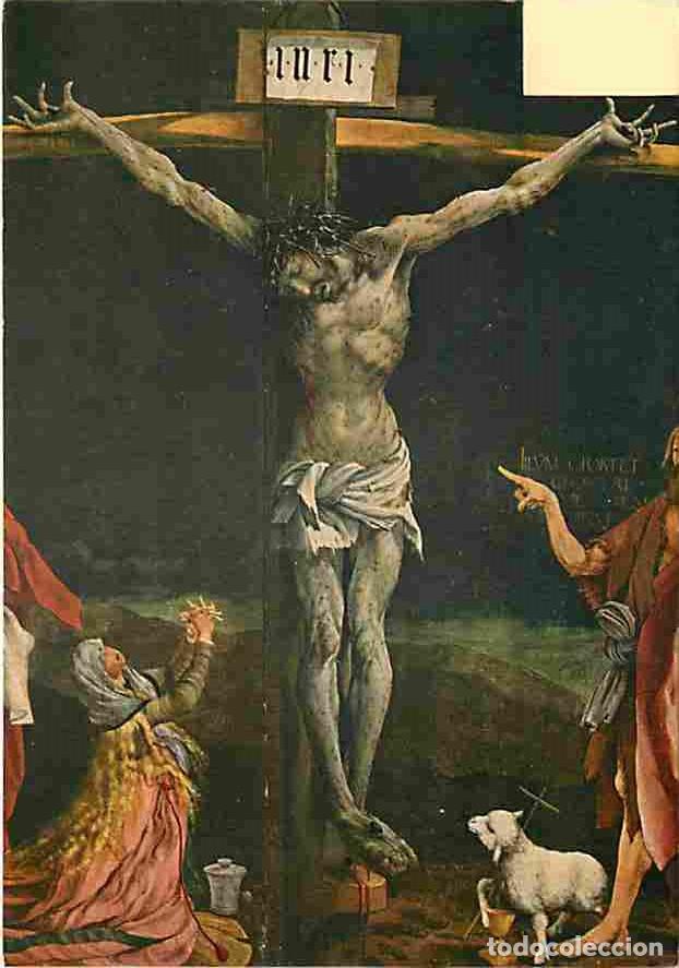 Cartoline: Art - Peinture Religieuse - Mathias Nithart Grunewald - R&eacute;table d'Issenheim - La Crucifixion (d&eacute;tail