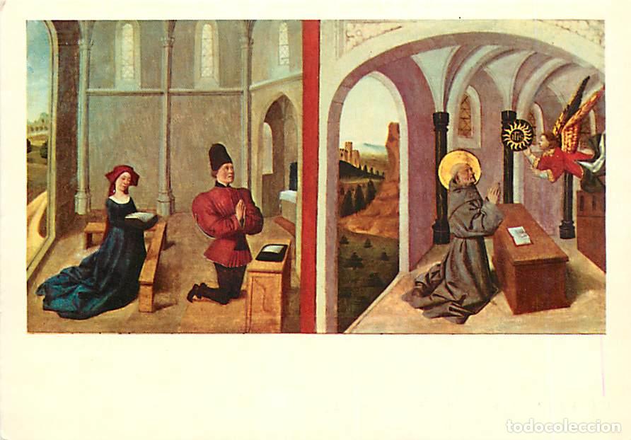 Postais: Art - Peinture Religieuse - Ecole Proven&ccedil;ale - Saint-Bernardin de Sienne et deux Donateurs - CPM - C