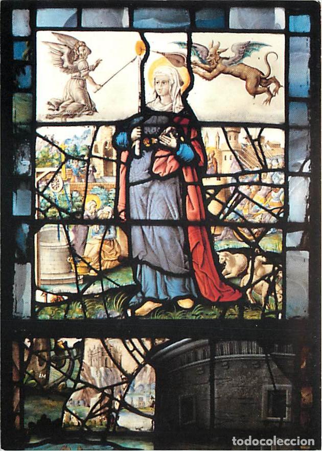 Postais: Art - Vitraux Religieux - Saint Etienne du Mont - Vitrail de Sainte-Genevi&egrave;ve - salle du clo&icirc;tre - C