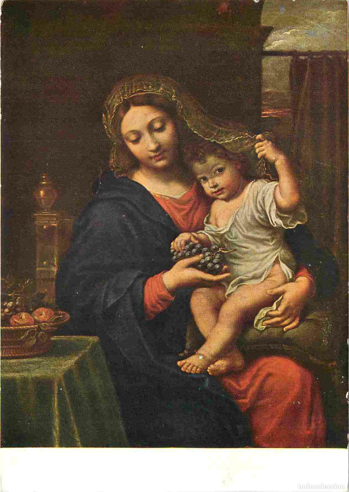 Postais: Art - Peinture Religieuse - Pierre Mignard - La Vierge &agrave; la grappe - Mus&eacute;e du Louvre de Paris - CPM