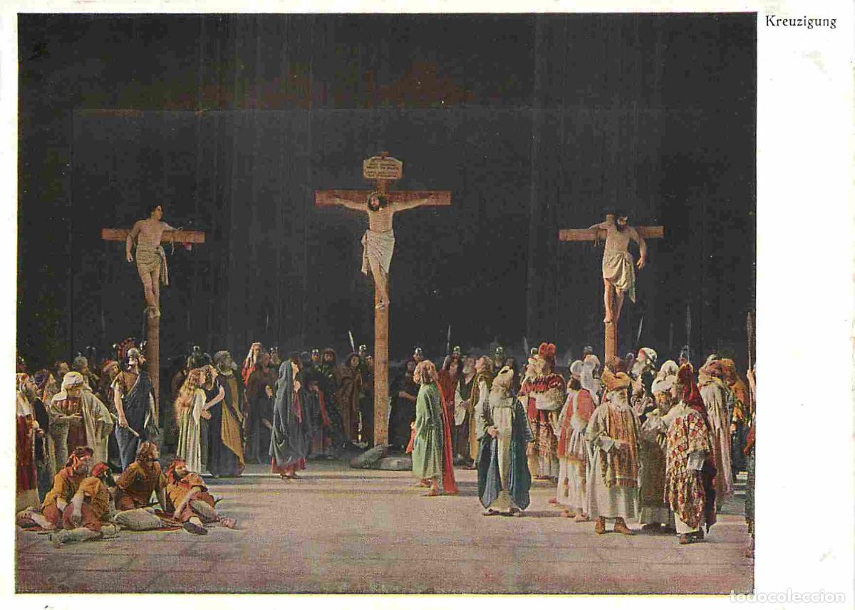 Cartoline: Art - Peinture Religieuse - Kreuzigung - Offizielle Postkarte der Passionsspiele - Oberammergau 1930