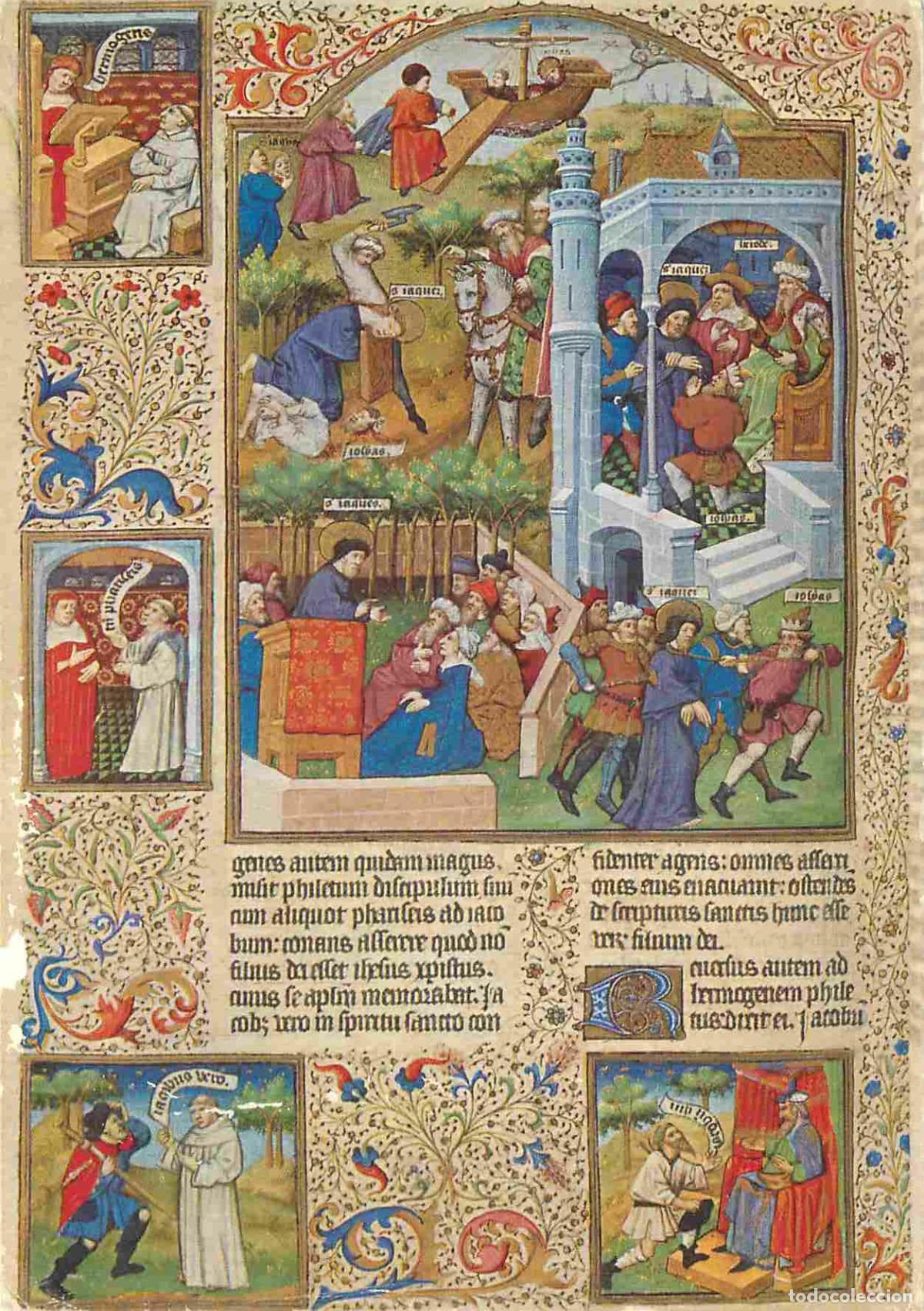 Postais: Art - Peinture Religieuse - Br&eacute;viaire de Salisbury - Saint Jacques et Josias devant H&eacute;rode - CPM - V