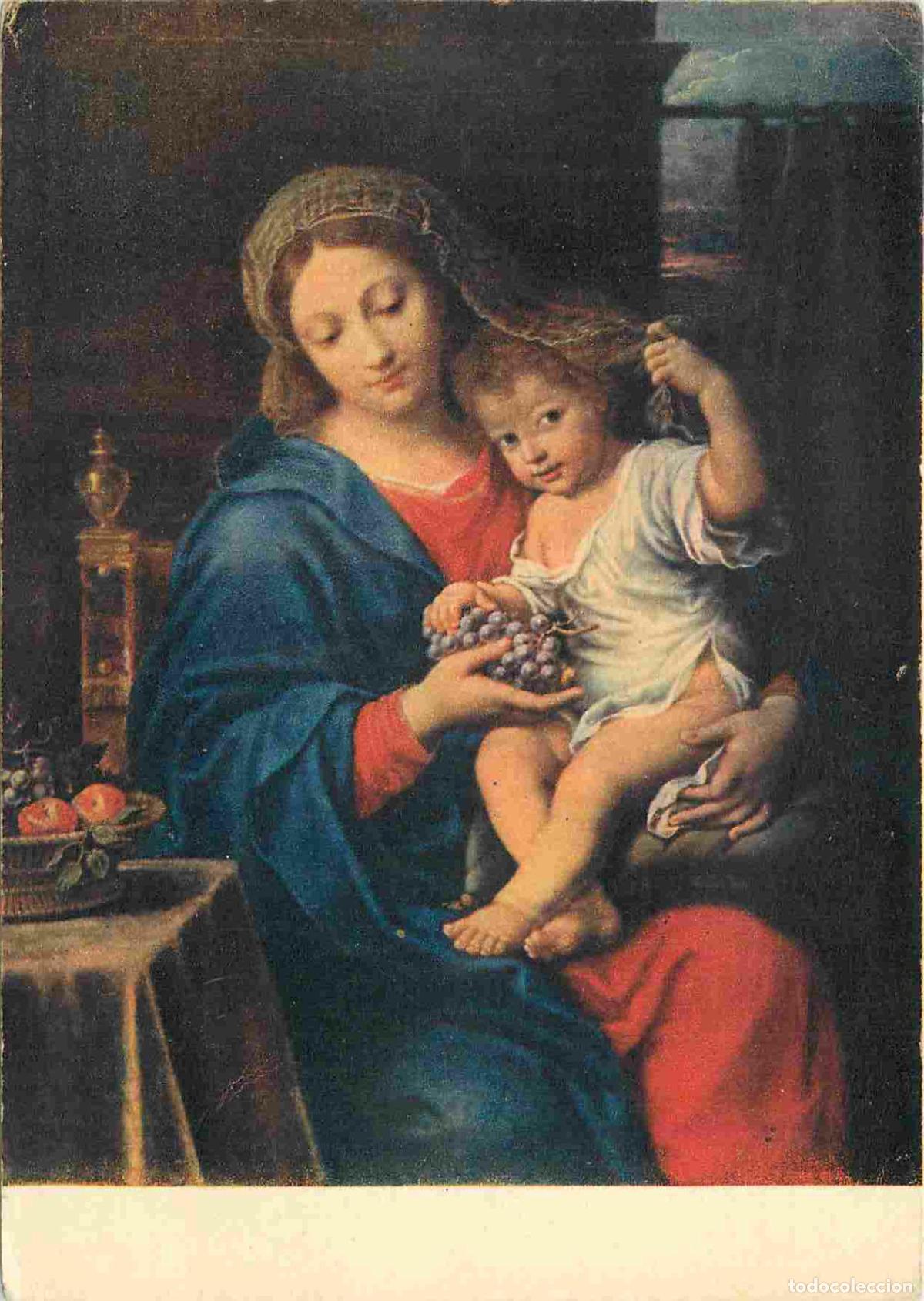 Postais: Art - Peinture Religieuse - Pierre Mignard - La Vierge &agrave; la Grappe - Mus&eacute;e du Louvre de Paris - CPM