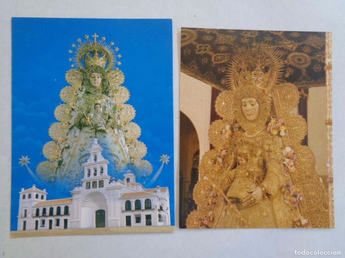 Postales: LOTE DE 2 ESTAMPAS DE LA VIRGEN DEL ROCIO - Foto 1