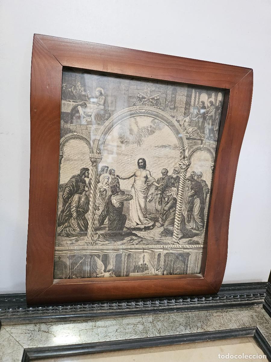 Postales: cuadro con lamina religiosa - Foto 1