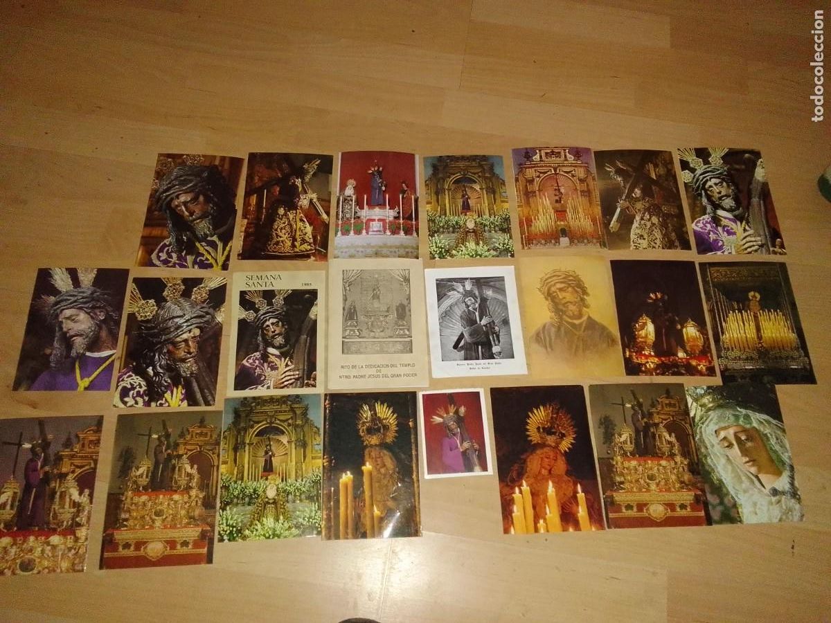 Postales: Lote de 23 art&iacute;culos de Jes&uacute;s del Gran Poder - Foto 1