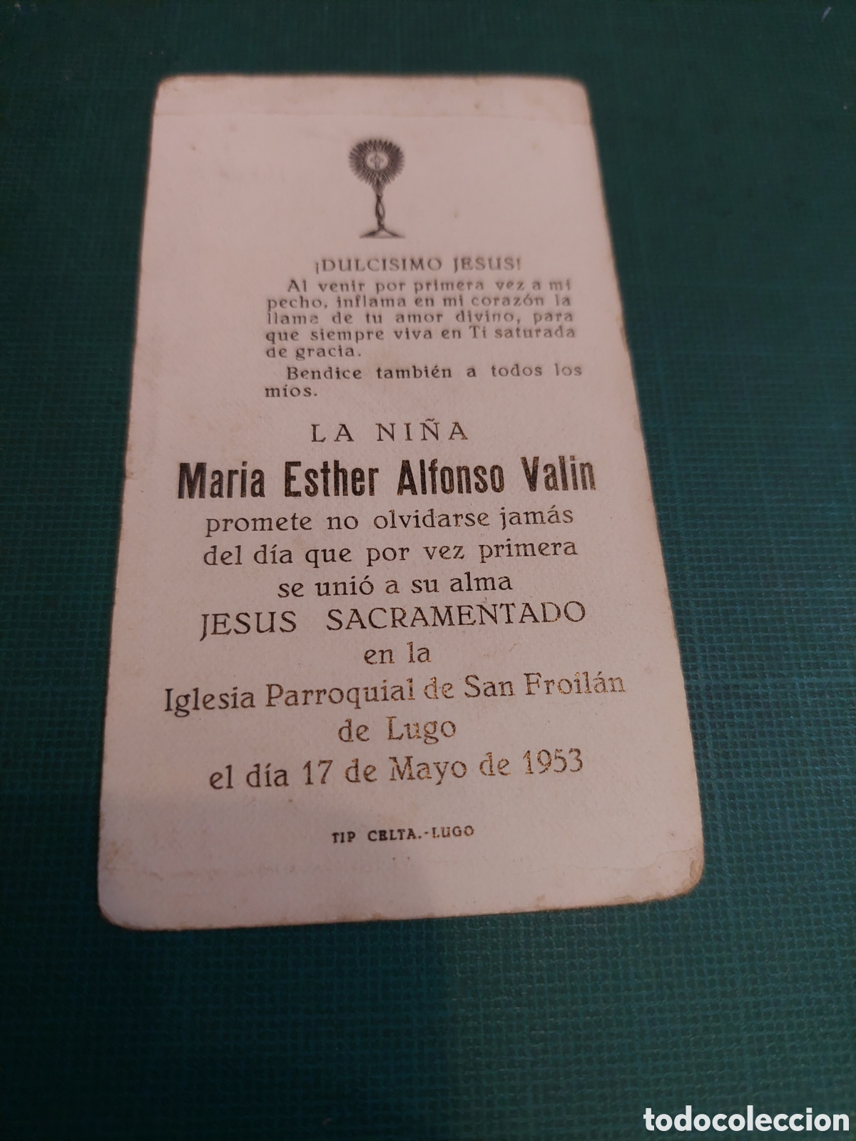 Postales: 1953 lugo primera comuni&oacute;n tip celta - Foto 1