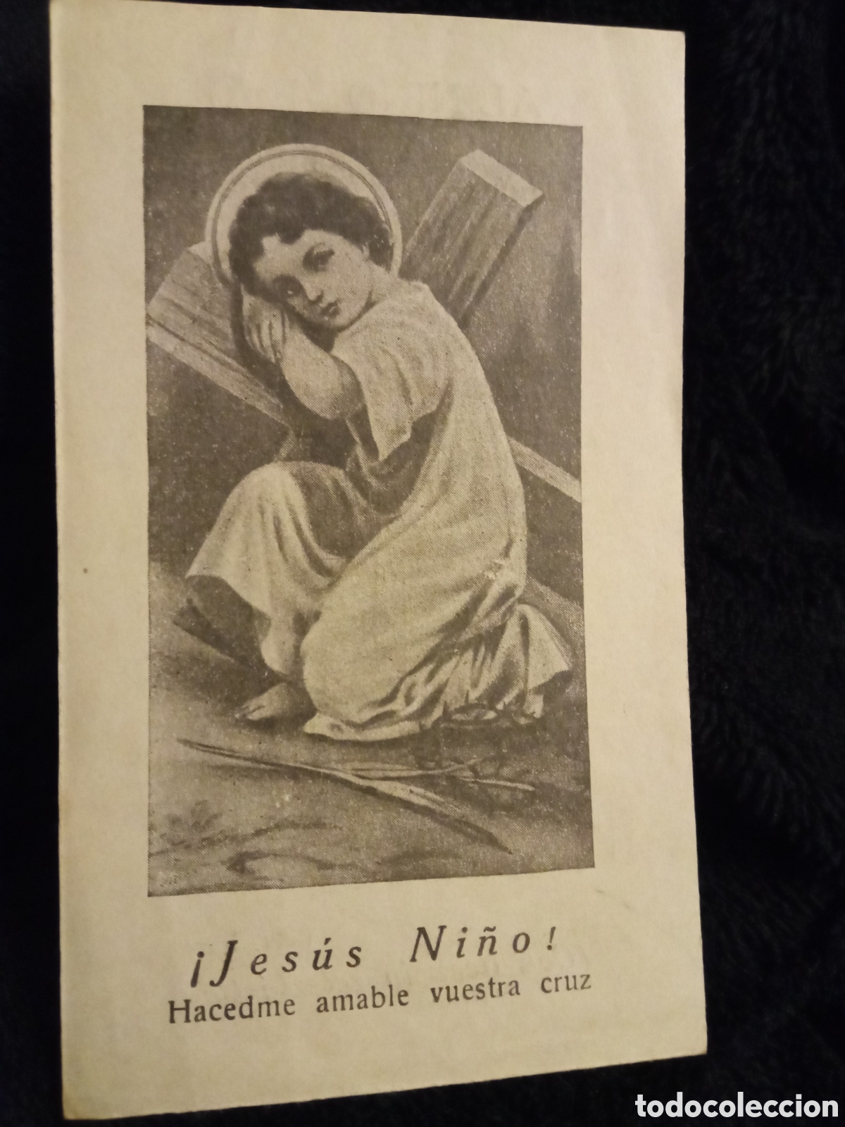 Postales: Antiguo recordatorio con oraci&oacute;n, Jes&uacute;s Ni&ntilde;o