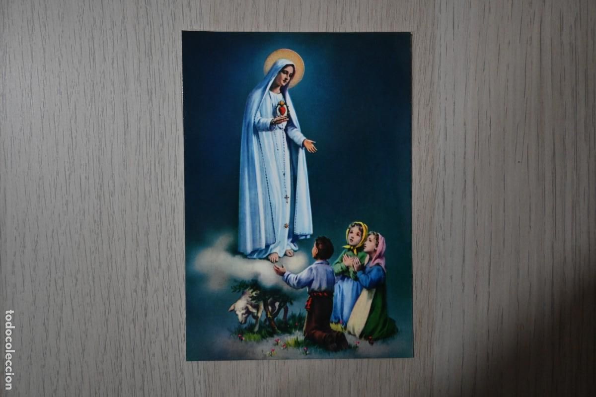 Postales: NUESTRA SE&Ntilde;ORA DEL ROSARIO DE FATIMA APARECIENDO A LOS 3 PASTORCITOS CON EL SOBRE LA CASA DE COMPRA