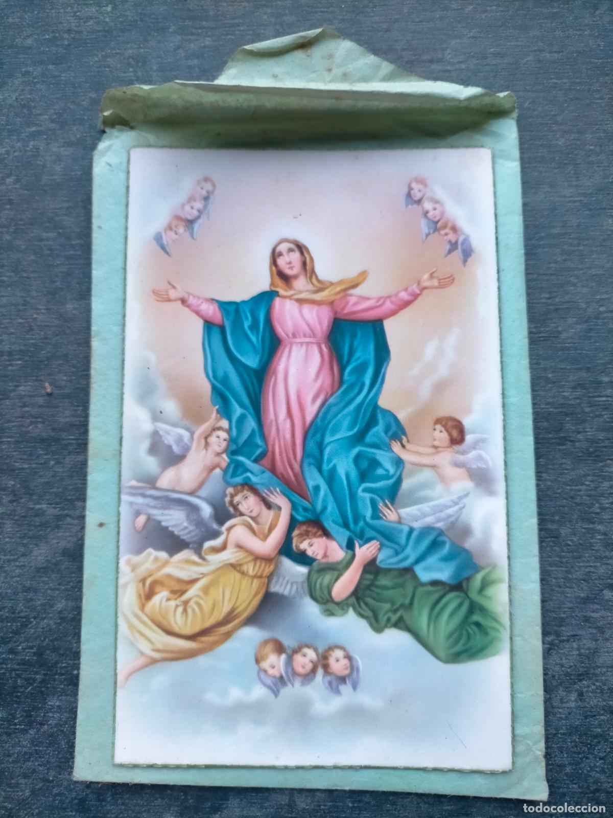 Postales: Tarjeta postal dibujo de la Virgen Mar&iacute;a iluminada Capellades escrita