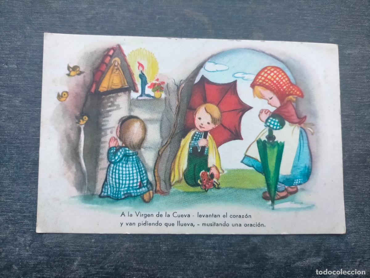 Postales: Tarjeta postal a la virgen de la cueva levantan el coraz&oacute;n van pidiendo que llueva musitando oraci&oacute;n