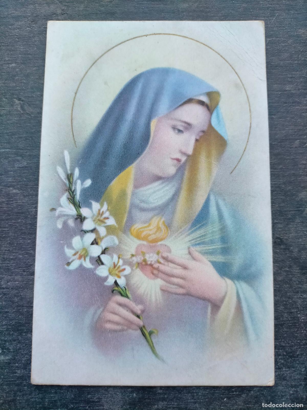 Postales: Tarjeta postal dibujo nb 1114 el sagrado coraz&oacute;n de la Virgen Mar&iacute;a