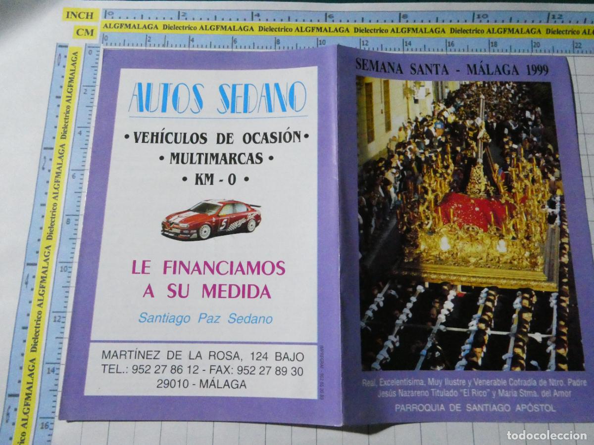 Cartes Postales: PROGRAMA RELIGIOSO SEMANA SANTA M&Aacute;LAGA HORARIOS ITINERARIOS 1999 JESUS EL RICO 1274