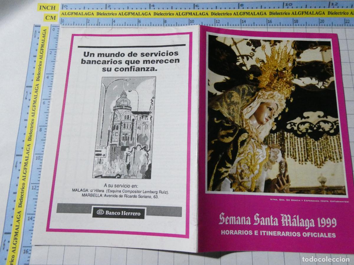 Cartes Postales: PROGRAMA RELIGIOSO SEMANA SANTA M&Aacute;LAGA HORARIOS ITINERARIOS 1999 ESTUDIANTES COFRAD&Iacute;A 1280