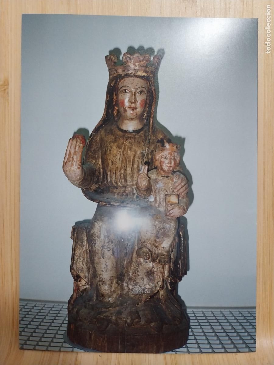 Postales: VIRGEN CON NI&Ntilde;O TALLA POLICROMADA FOTO PARTICULAR TAMA&Ntilde;O POSTAL A&Ntilde;OS 90