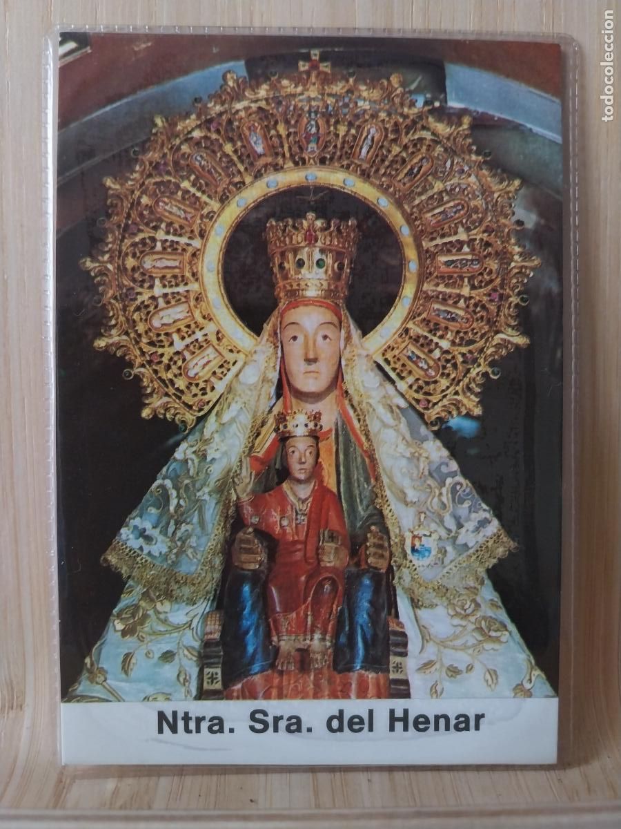 Postales: VIRGEN DEL HENAR NTRA SE&Ntilde;ORA ESTAMPA PLASTIFICADA VINTAGE 10.5X7.5CMS