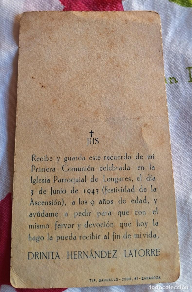 Postales: Estampa primera comunion de 1943 - Foto 2