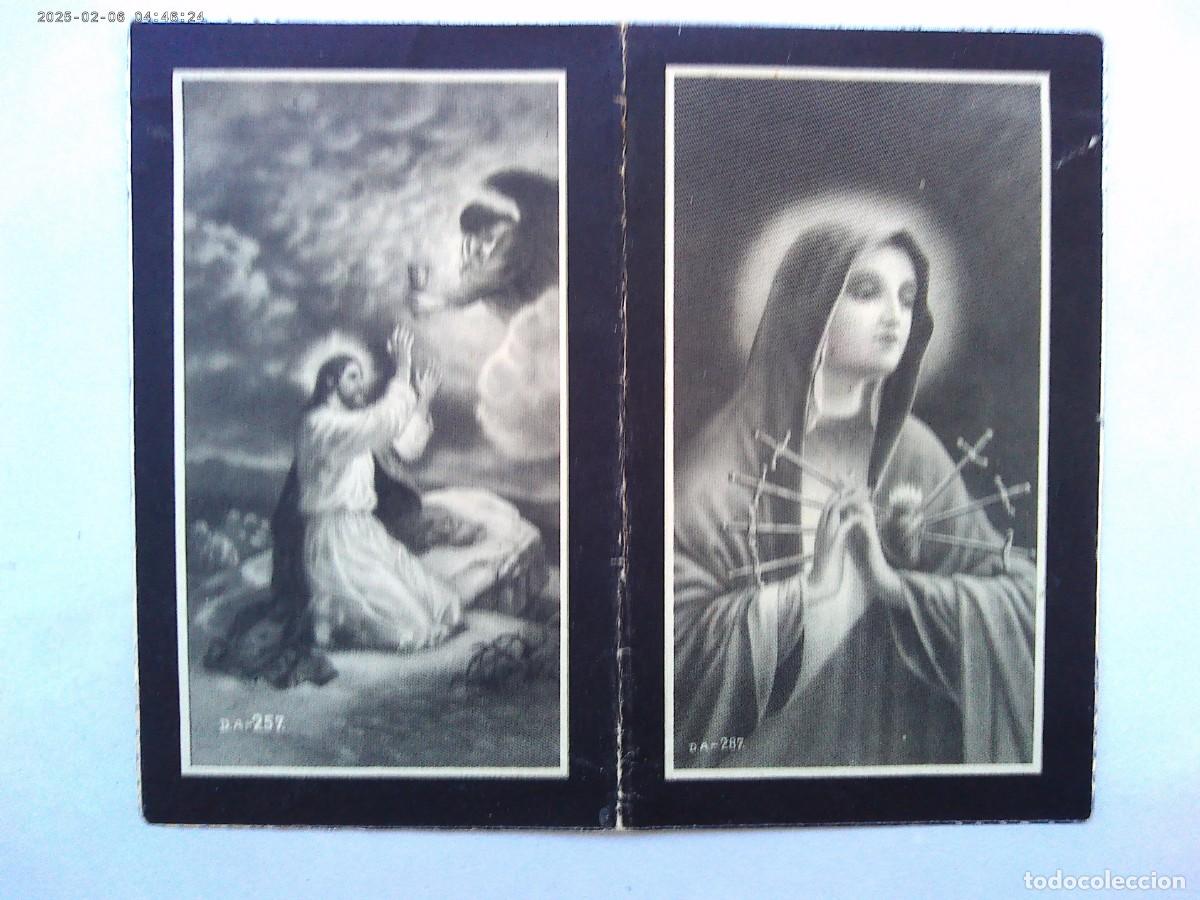 Cartoline: RECORDATORIO DE SE&Ntilde;ORA VIUDA FALLECIDA EN 1948 EN ESPARTINAS ( SEVILLA )