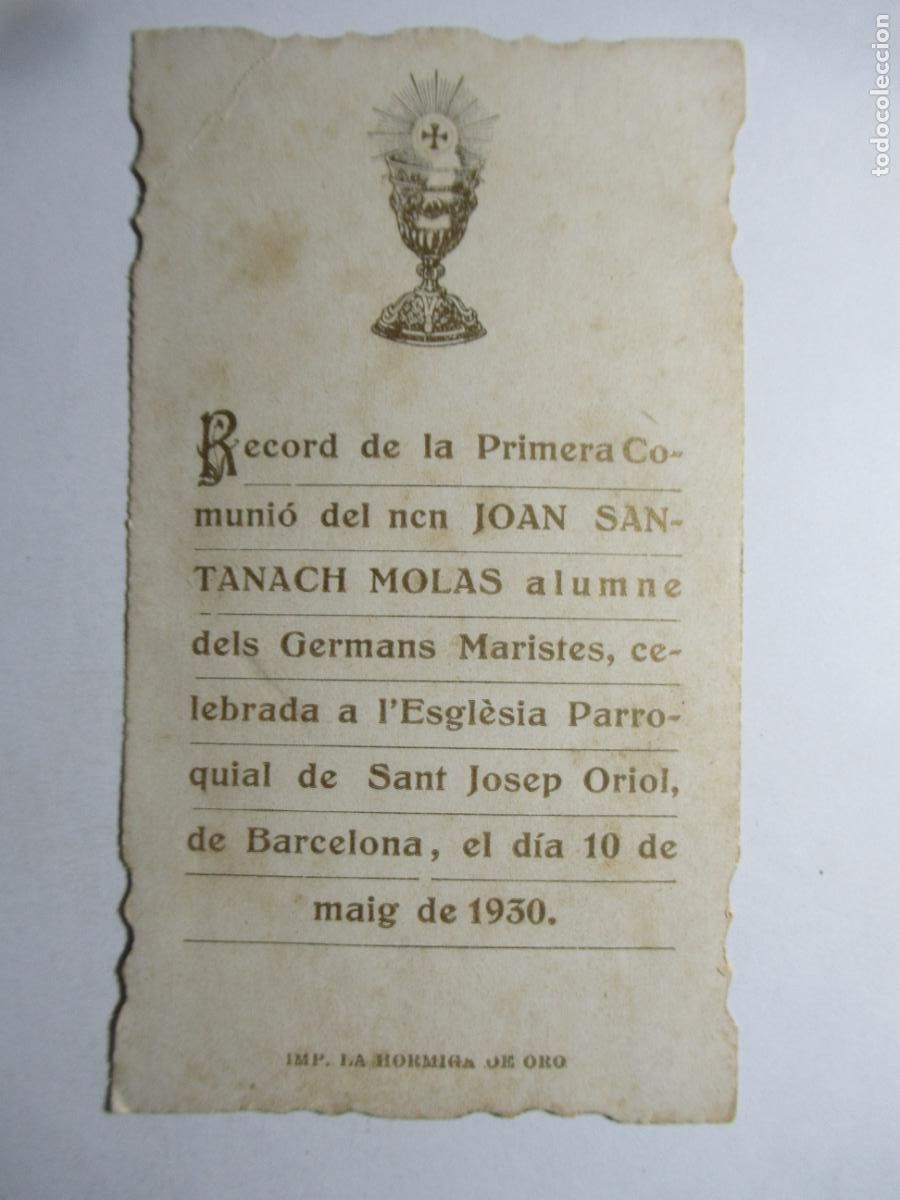 Postales: Recuerdo Primera comuni&oacute;n - 1930 - Foto 2