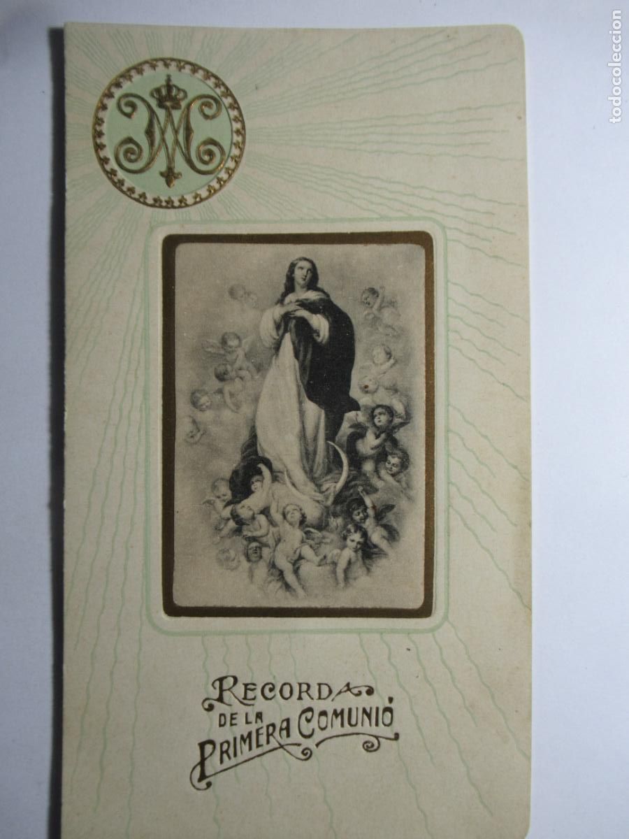 Postales: Recordatorio Primera comuni&oacute;n 1924 - Foto 1