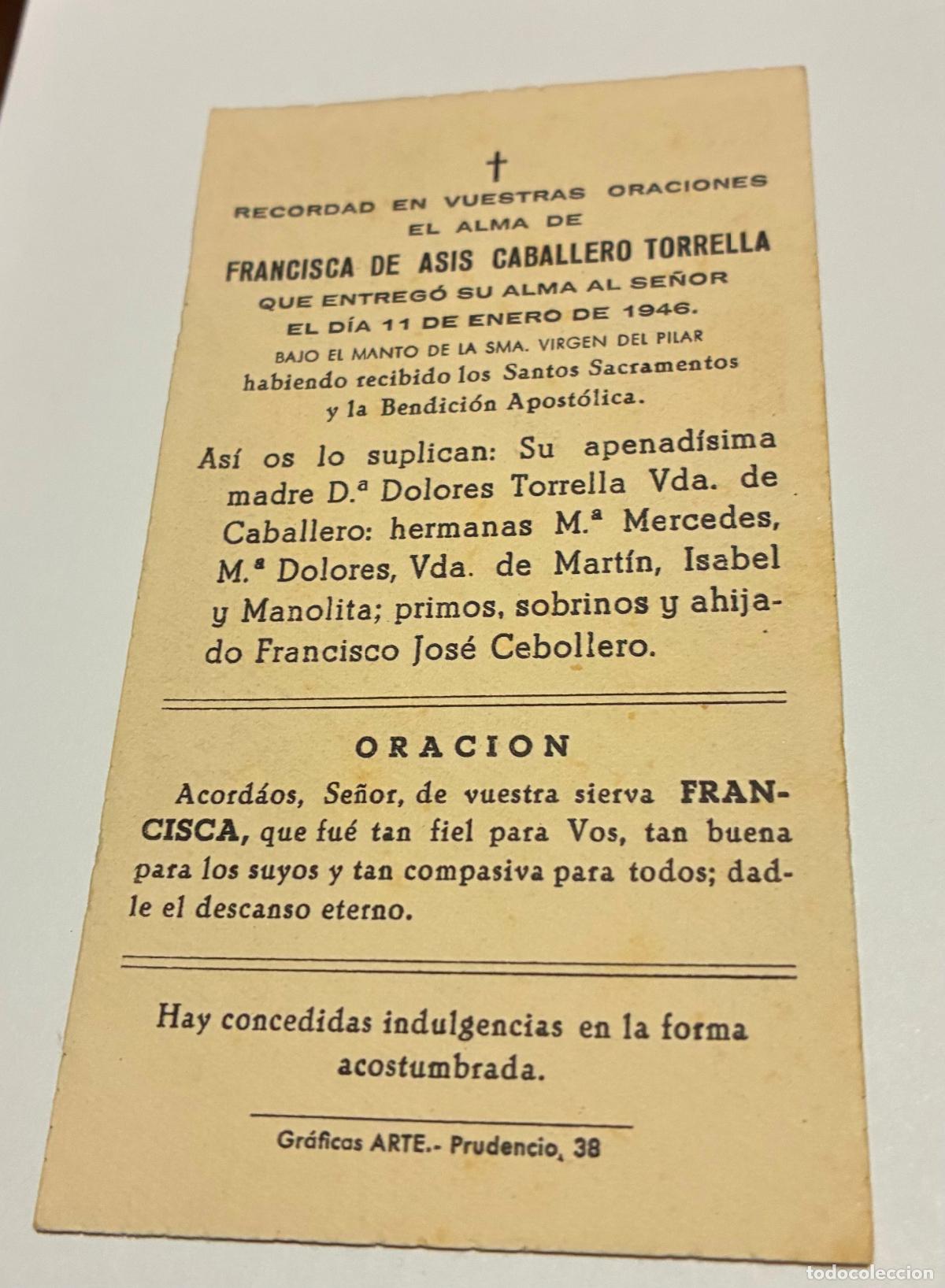 Postales: ANTIGUO RECORDATORIO DEFUNCION 1945 - Foto 2