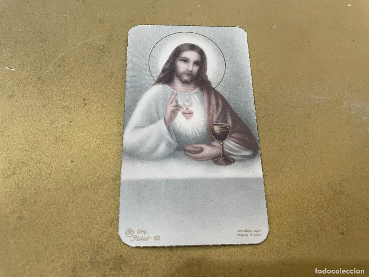 Postales: ANTIGUA ESTAMPA SAGRADO CORAZ&Oacute;N EN LA EUCARIST&Iacute;A