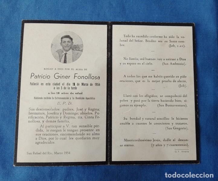 Postales: Estampa de comunion 1954 - Foto 2