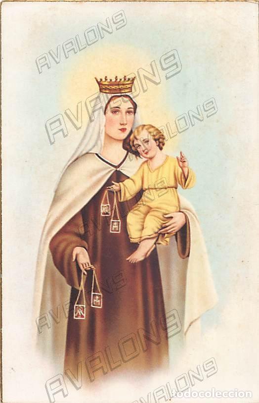 Cartoline: Postal Espa&ntilde;ola de 1946 de la Virgen con el Ni&ntilde;o - Escrita