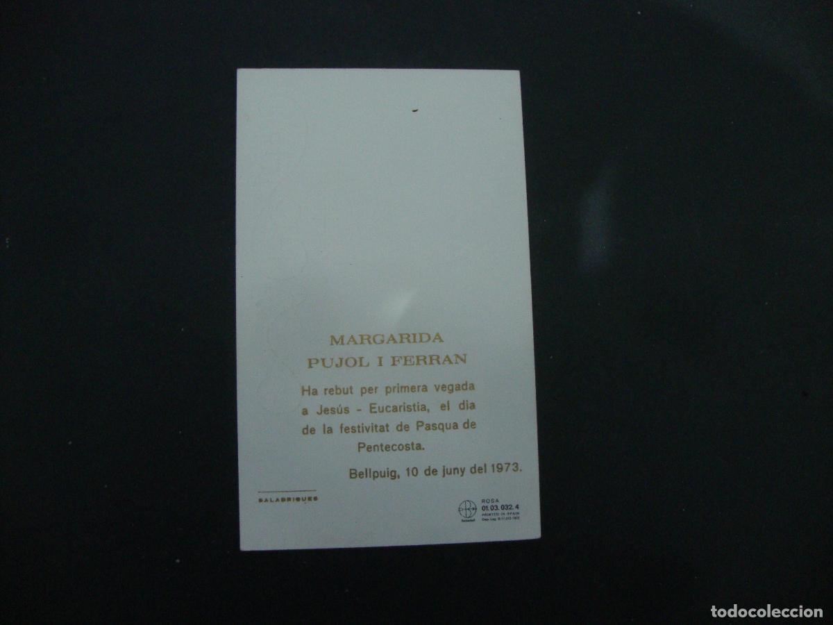 Postales: RECORDATORIO PRIMERA COMUNION BELLPUIG 1973 - Foto 2