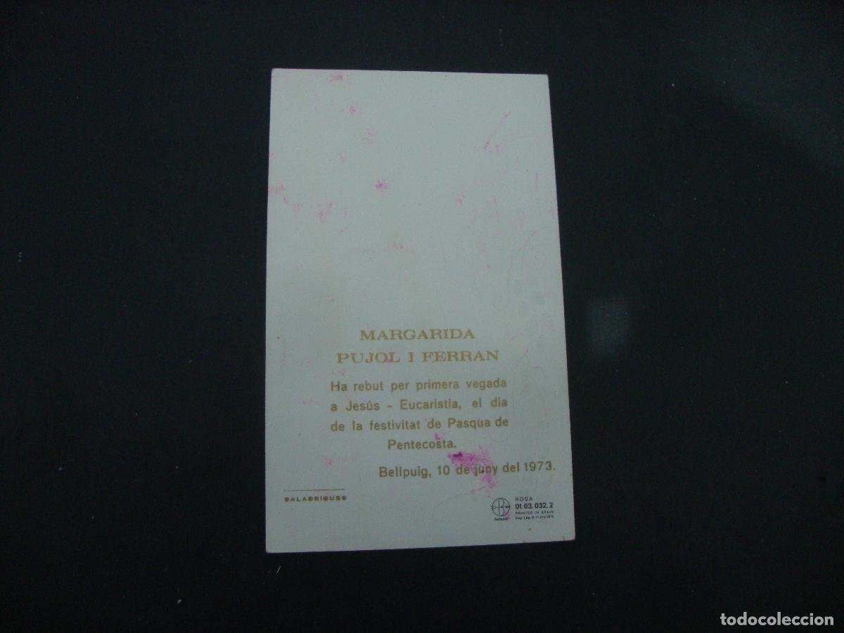 Postales: RECORDATORIO PRIMERA COMUNION BELLPUIG 1973 - Foto 2