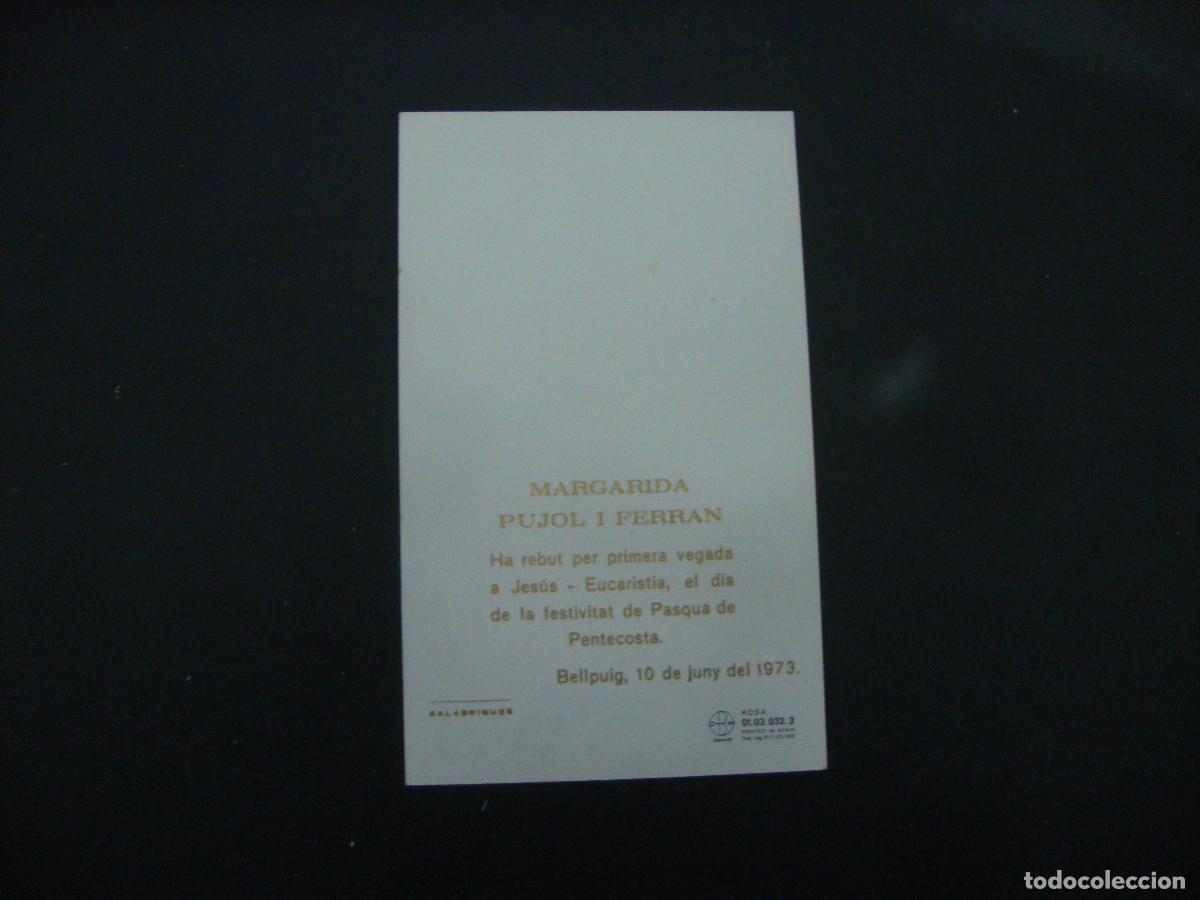 Postales: RECORDATORIO PRIMERA COMUNION BELLPUIG 1973 - Foto 2