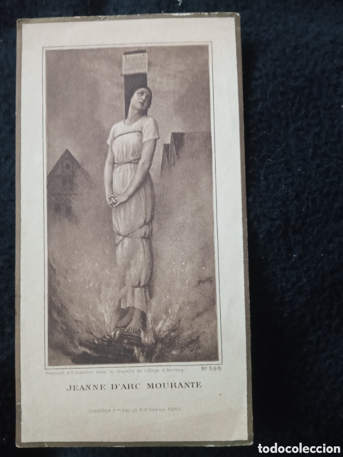 Postales: Antiguo recordatorio, Juana de Arco - Foto 1