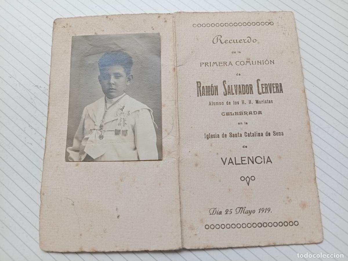 Postales: Valencia. Recordatorio de Primera Comuni&oacute;n. 1919 - Foto 1