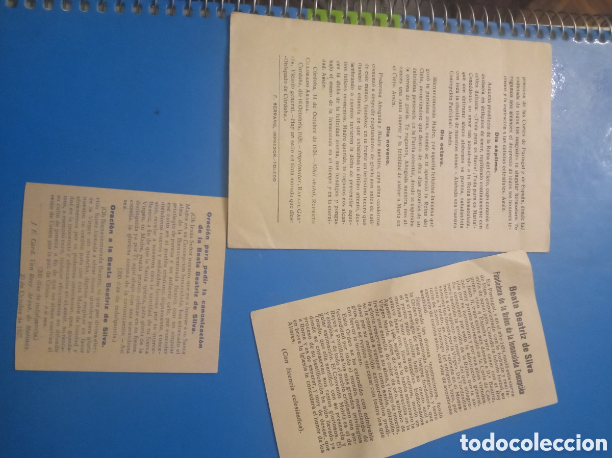 Postales: Novena y 2 recordatorios, a la Beata Beatriz De Silva - Foto 2