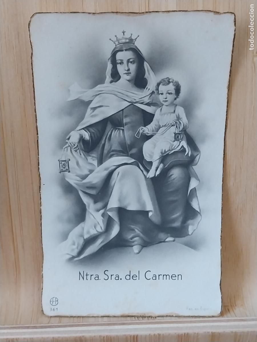 Postales: VIRGEN DEL CARMEN NTRA SRA ESTAMPA RECORDATORIO 9.5X5.5CMS PRECIOSA ORIGINAL ANTIGUA
