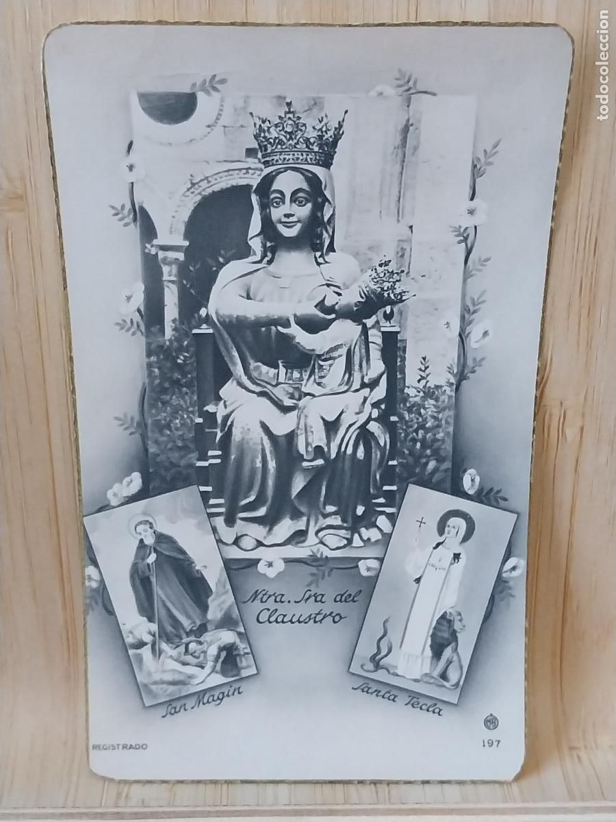 Postales: VIRGEN CLAUSTRO SANTA TECLA SAN MAGIN ESTAMPA RECORDATORIO 9.5X5.6CMS ORIGINAL ANTIGUA