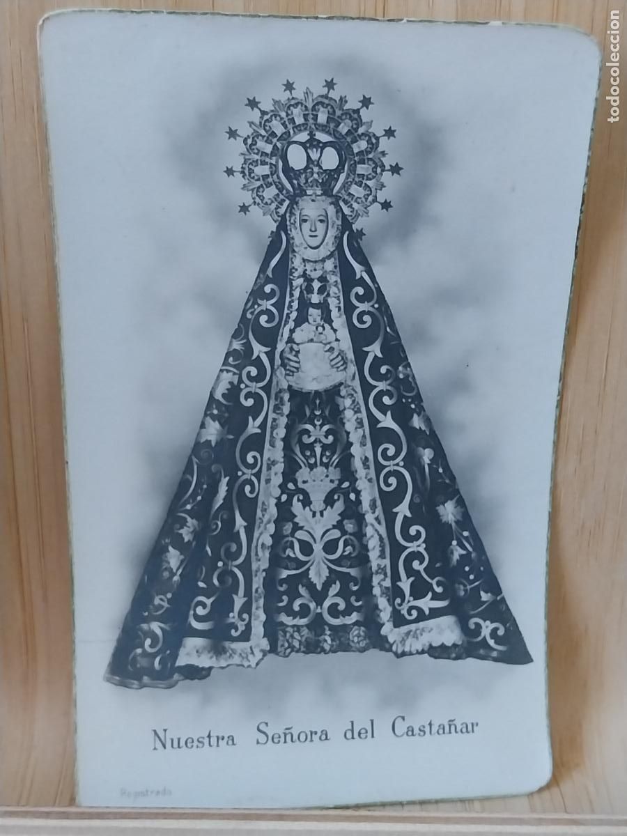 Postales: VIRGEN DEL CASTA&Ntilde;AR BEJAR ESTAMPA RECORDATORIO 9.5X5.5CMS ORIGINAL ANTIGUA