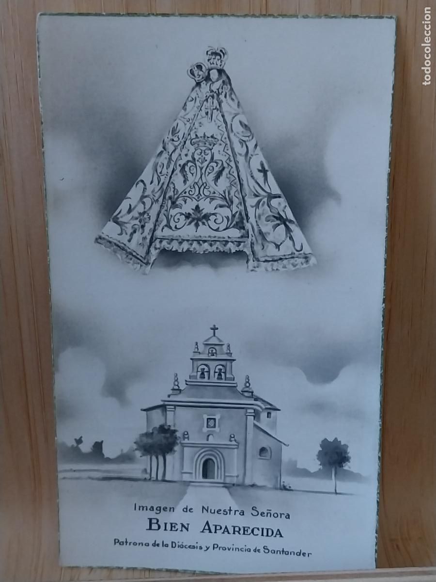Postales: VIRGEN BIEN APARECIDA SANTANDER RECORDATORIO 9,6X5.6CMS ORIGINAL ANTIGUA