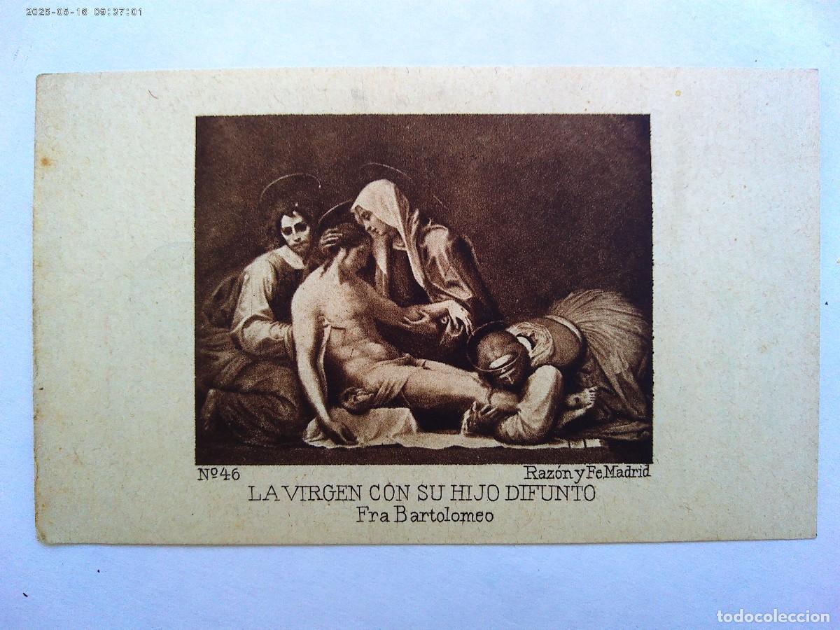 Postales: ESTAMPA LA VIRGEN CON SU HIJO MUERTO, RECUERDO COMUNION PASCUAL JOVENES . TRUJILLO, 1951
