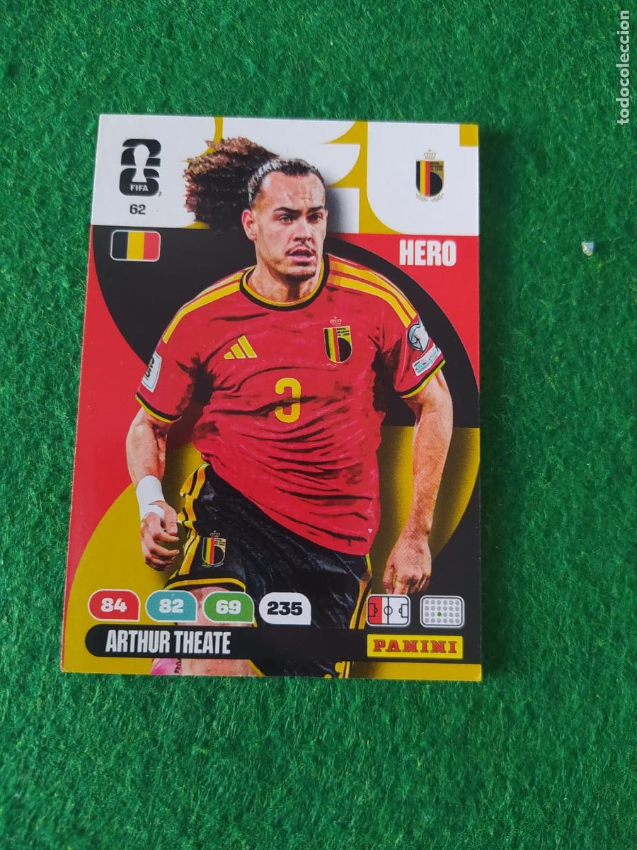 Postales: adrenalyn mundial 2026 N&ordm; 62 ARTHUR THEATE BELGICA