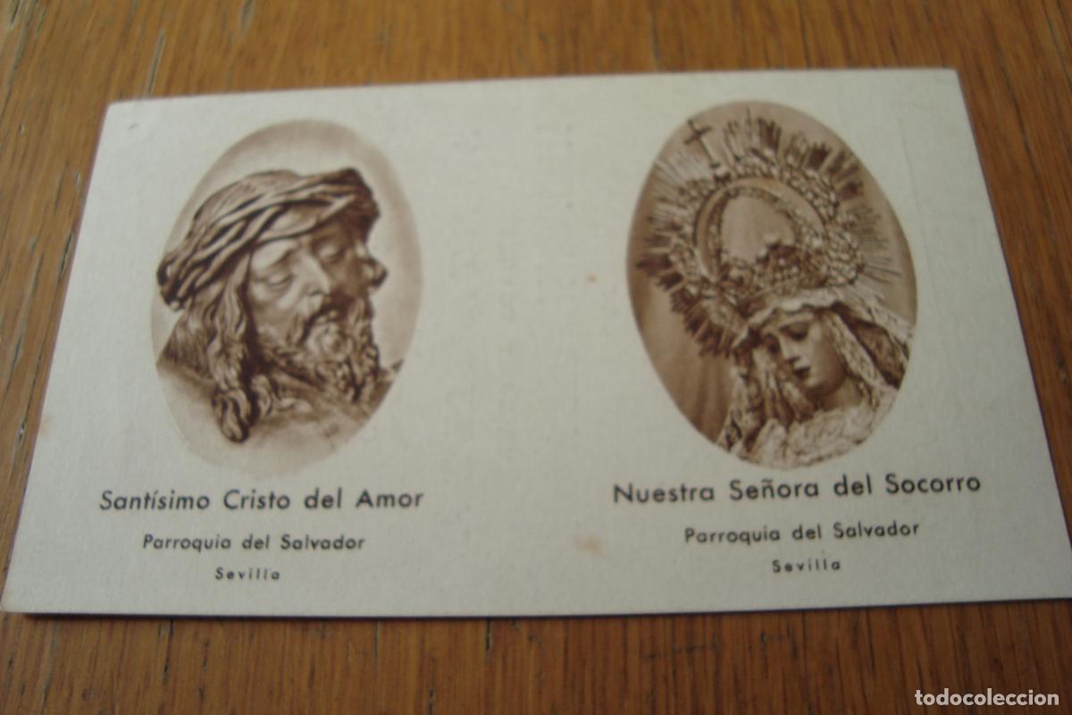 Postales: RECUERDO MISA MONSE&Ntilde;OR SERAFINI. CRISTO DEL AMOR VIRGEN DEL SOCORRO. SEVILLA 1949