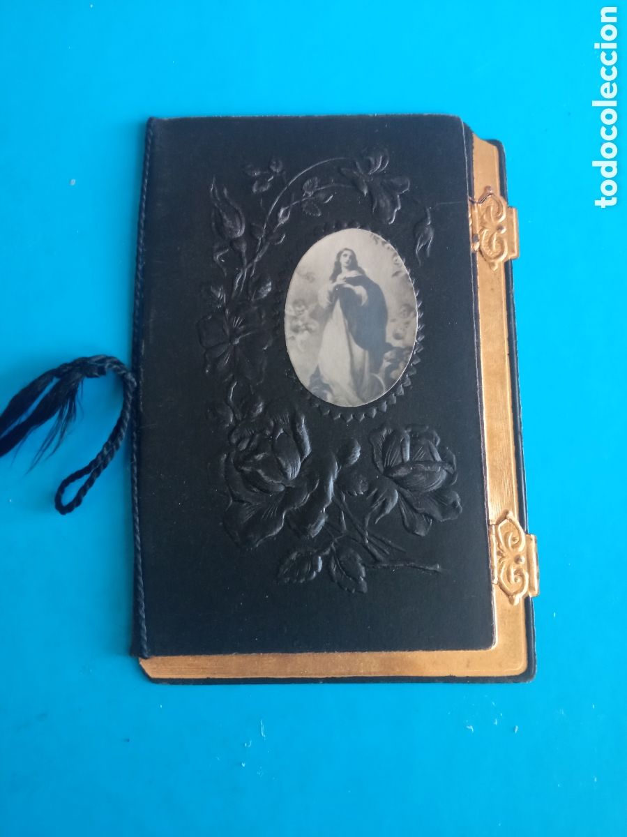 Postales: Antigua carpeta troquelada para recordatorio f&uacute;nebre, modernista de principios del 1900