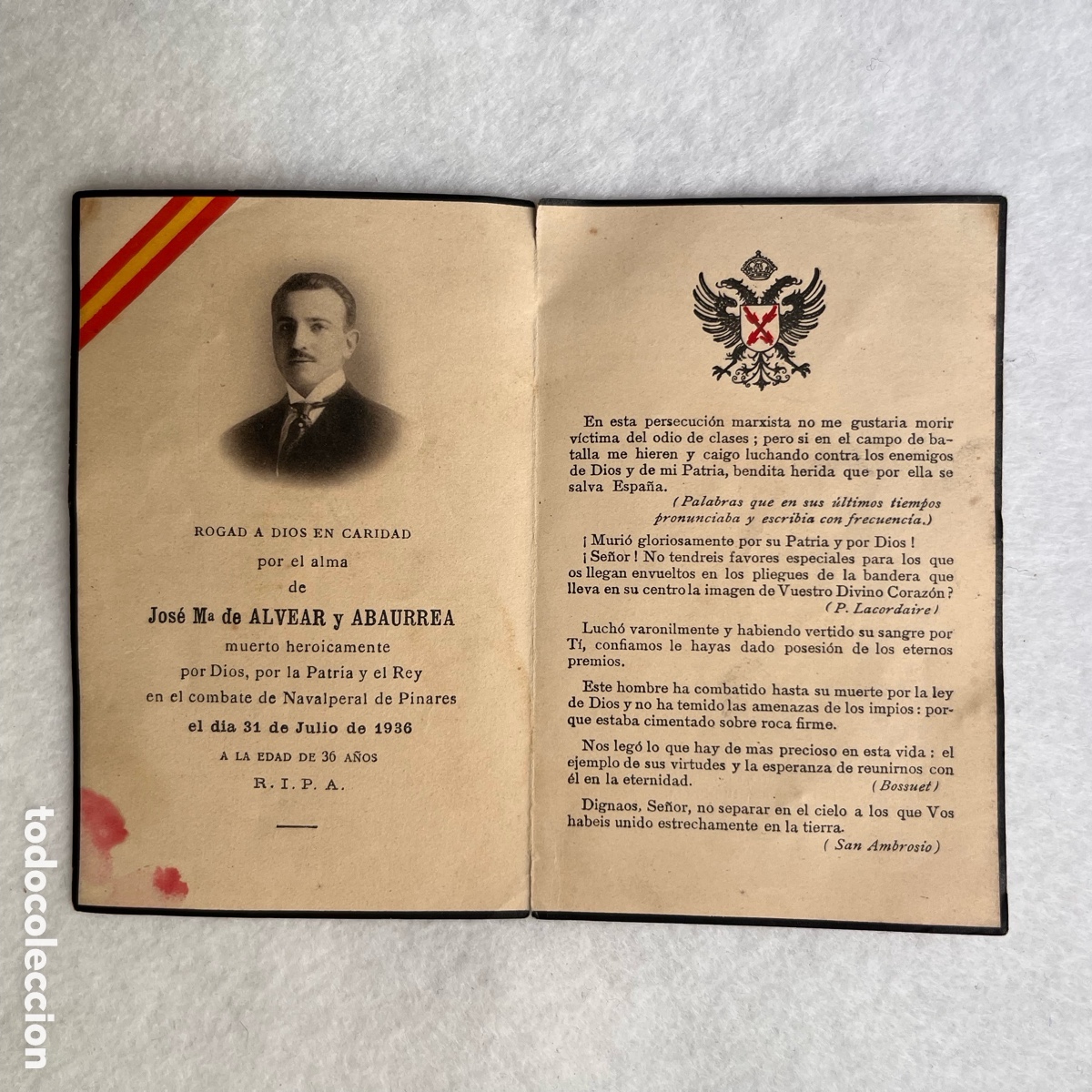 Postales: MILITAR - ESQUELA / RECORDATORIO CARLISTA / REQUETE