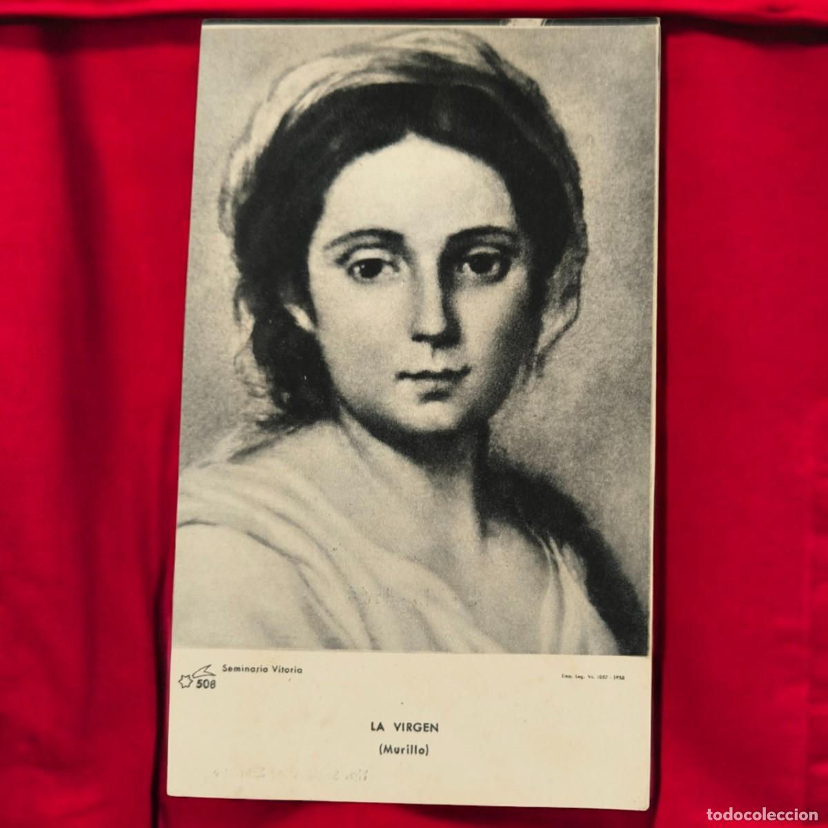 Postales: ✨ Estampa Religiosa Original &ndash; Ordenaci&oacute;n Sacerdotal 1964 / Fidel Fern&aacute;ndez Bello / &ldquo;La Virgen&rdquo;