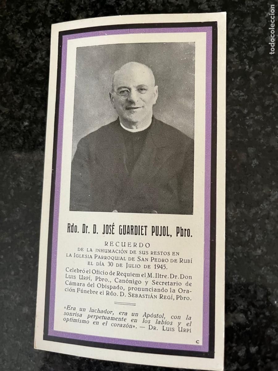 Postales: RDO. DR. D. JOS&Eacute; GUARDIET PUJOL PBRO. 1945