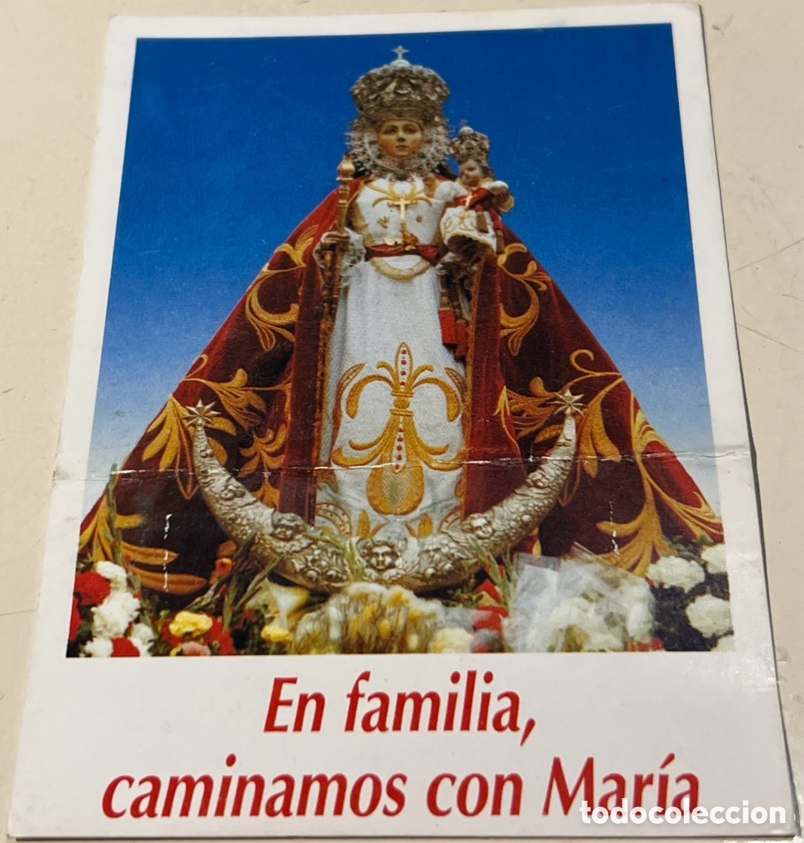Postales: Estampa Religiosa. Virgen Mar&iacute;a. Con oraci&oacute;n. A&ntilde;os 80.