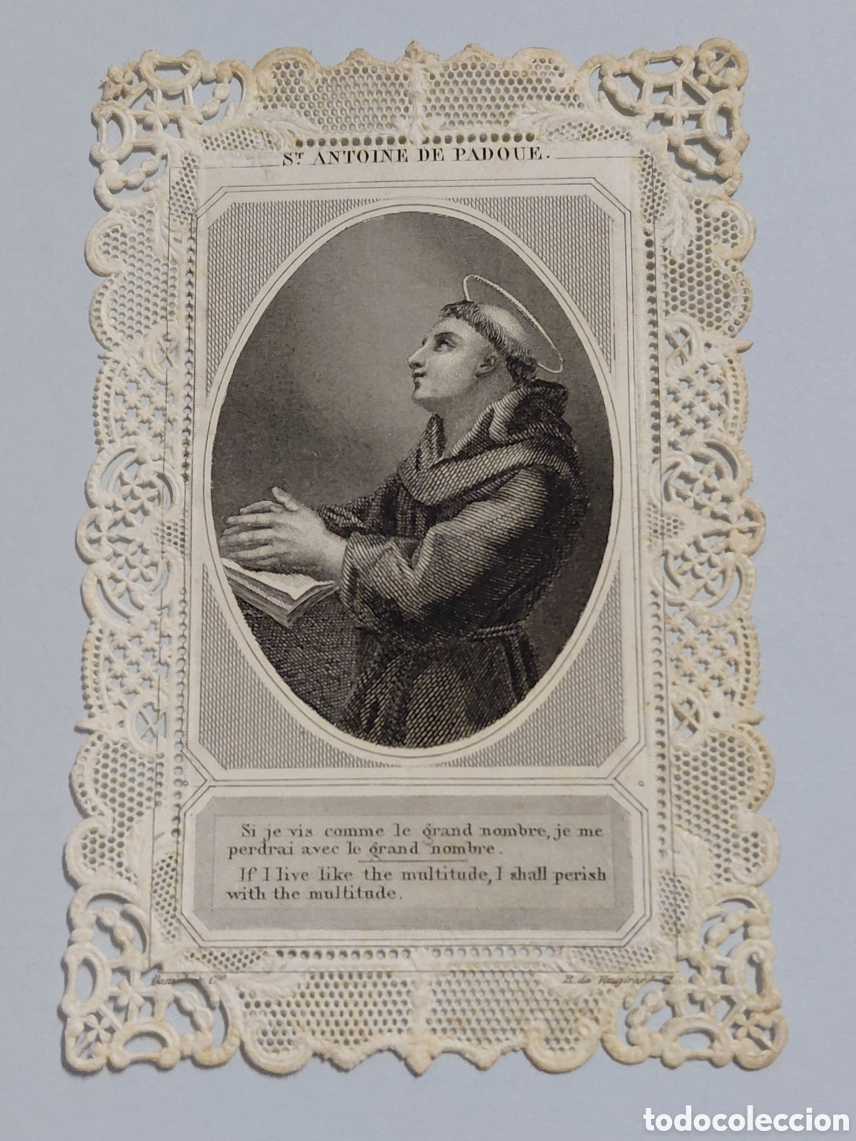 Postales: BONITA ESTAMPA RELIGIOSA DE PUNTILLA CALADA SAN ANTONIO DE PADUA