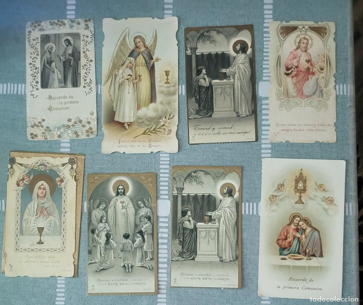Postales: 8 recordatorios de primera comunion principios siglo XX...