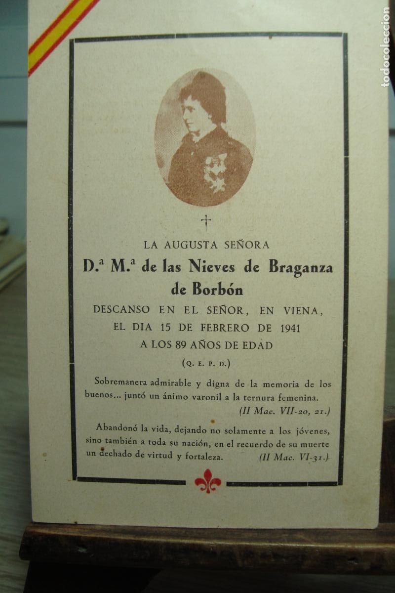 Postales: RECUERDO FUNERAL D&ordf; MARIA DE LAS NIEVES DE BRAGANZA DE BORBON. VIENA AUSTRIA 1941. CARLISMO